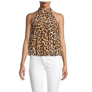 Alice + Olivia Leopard Print Halter Top